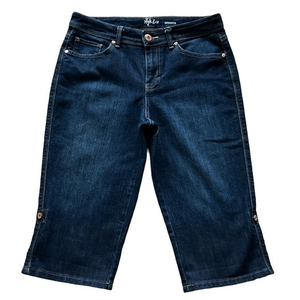Style & Co Blue‎ Dark Wash Skimmer Jean Capris Sz. 8